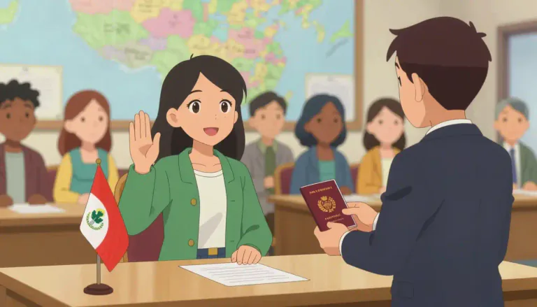 Visual representation of "naturalisation" - The act of adopting the citizenship of a country, especially after fulfilling certain immigration conditions.