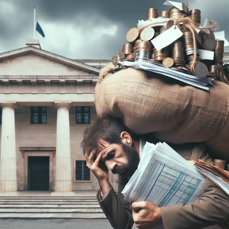 Visual representation of "overtax" - Impose a tax on (someone or something) to an excessive extent.