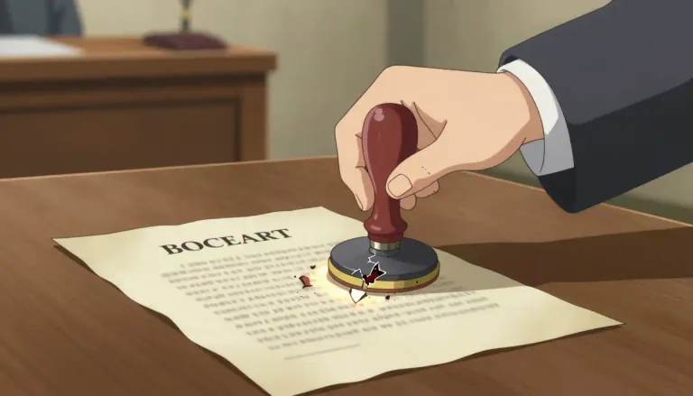Visual representation of "null" - Having no legal or binding force; invalid.