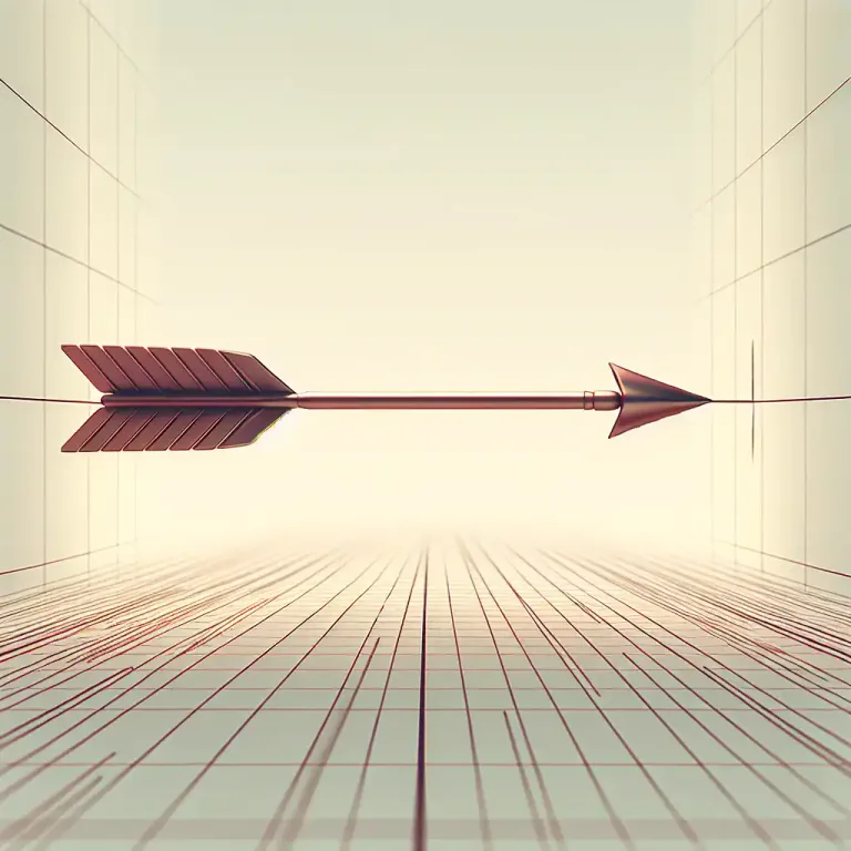 Visual representation of "line" - A direction or path along which something moves or extends