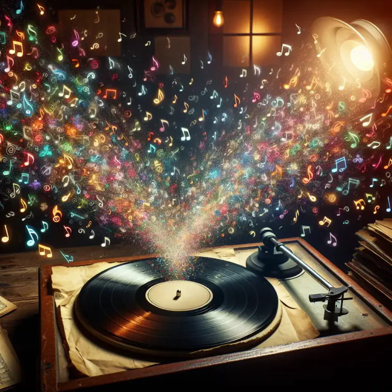 Visual representation of "track" - A piece of music or song on a record, CD, etc.