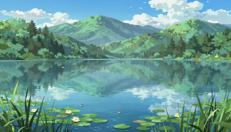 Visual representation of "lacustrine" - Relating to or associated with the presence of lakes.