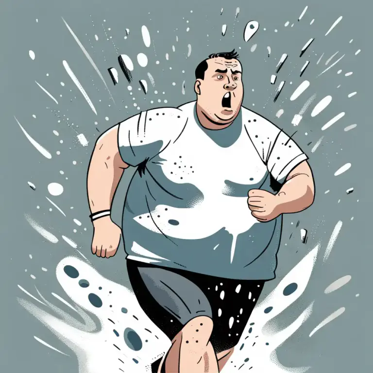 Visual representation of "sweat off" - To remove or lose something through hard work or effort