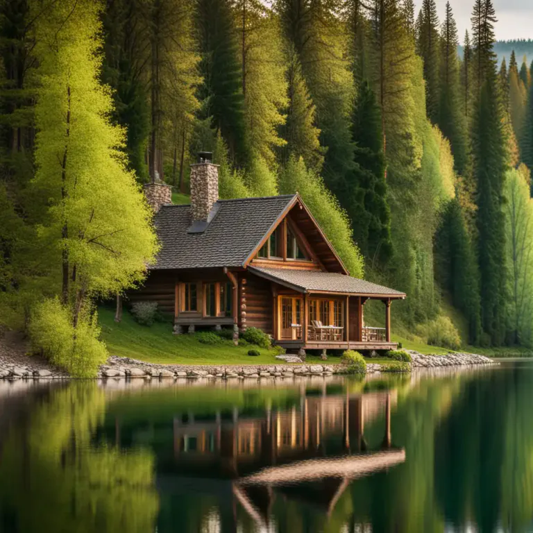 Visual representation of "lakeside" - Something that is located next to a lake