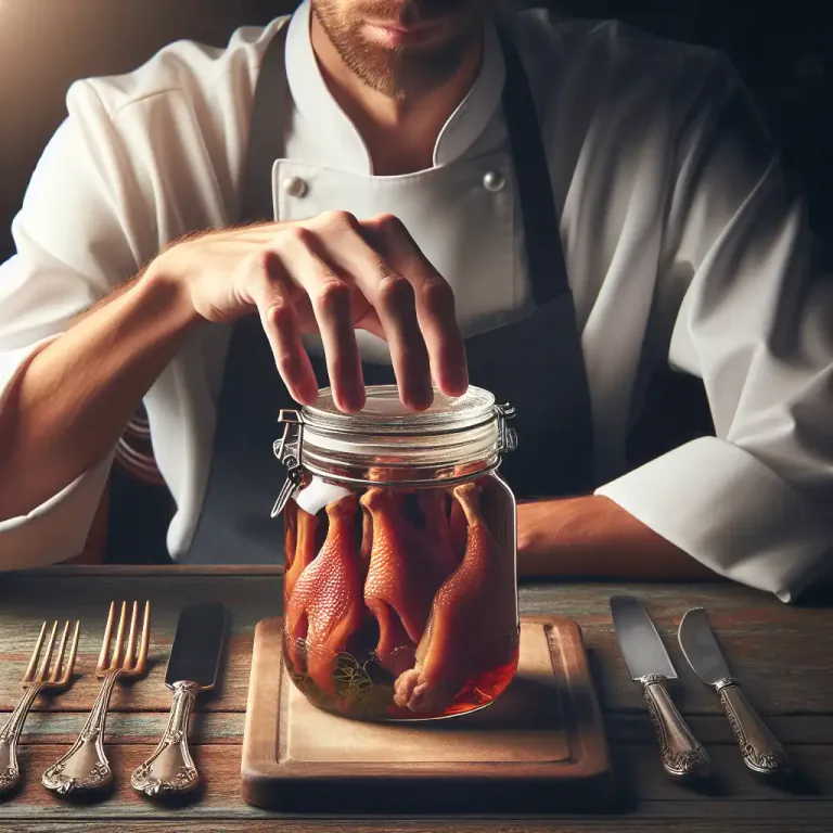Visual representation of "confit" - The food prepared by the confit method.