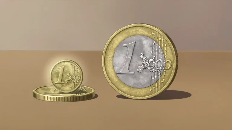 Visual representation of "centime" - A centime is a unit of currency that is equal to one hundredth of a franc or a euro, particularly used in France and some other countries.