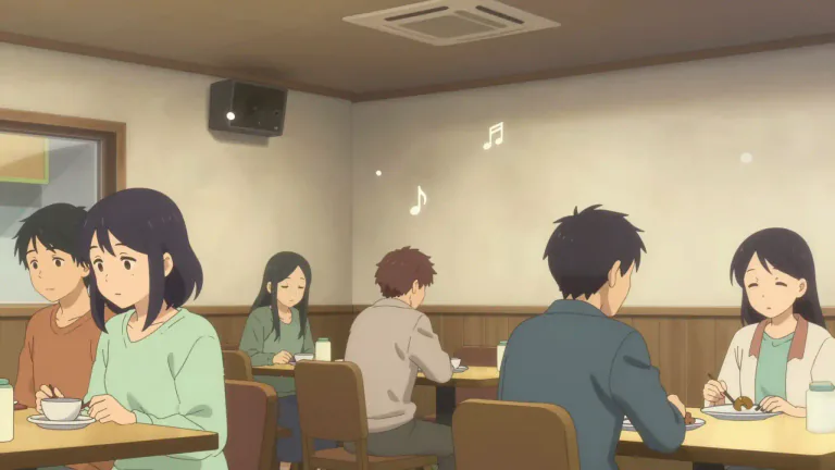 Visual representation of "muzak" - Muzak refers to soft, background music played in public places, often intended to create a pleasant atmosphere.