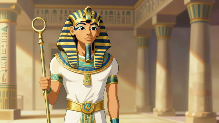 Visual representation of "pharaoh" - A king or queen of ancient Egypt.
