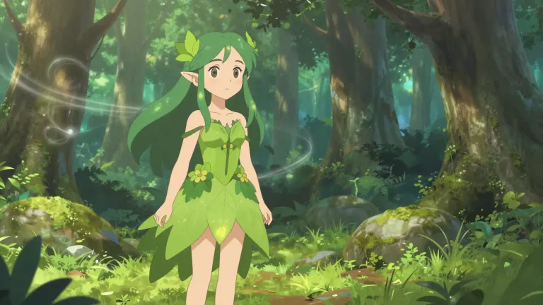 Visual representation of "nymph" - In mythology, a nymph is a spirit of nature always appeared as young, beautiful girls related to lands, woods, mountains, waters etc.