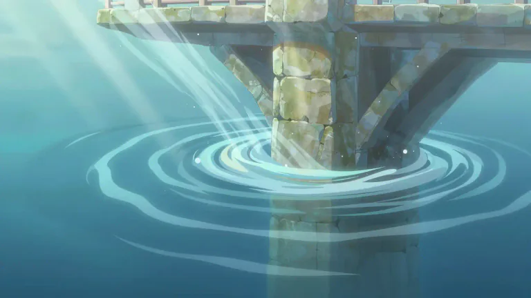 Visual representation of "hydrodynamics" - The branch of science concerned with the motion and behavior of fluids, especially liquids, and the forces acting on them.