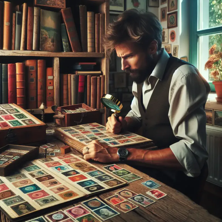 Visual representation of "philately" - The collection and study of postage stamps