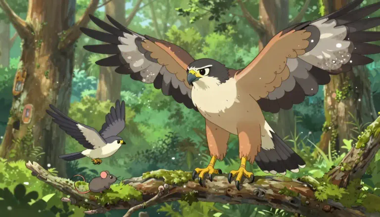 Visual representation of "goshawk" - A large bird of prey that hunts other birds and small animals for food.