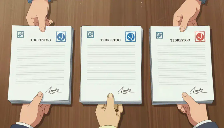 Visual representation of "triplicate" - Something that is made in three copies