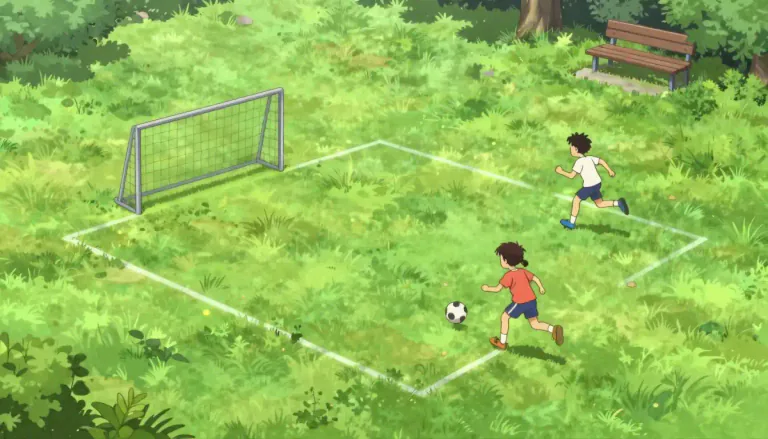 Visual representation of "playfield" - An area or field for playing sports or games.