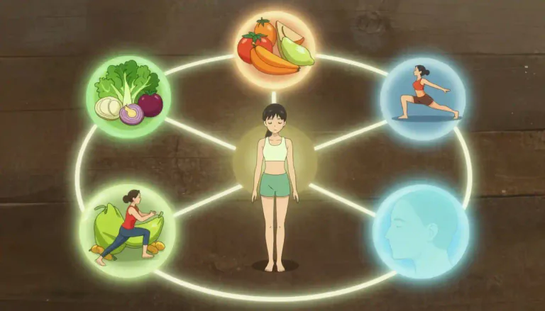 Visual representation of "wholistic" - Considering all parts of something as interconnected and part of a larger whole.