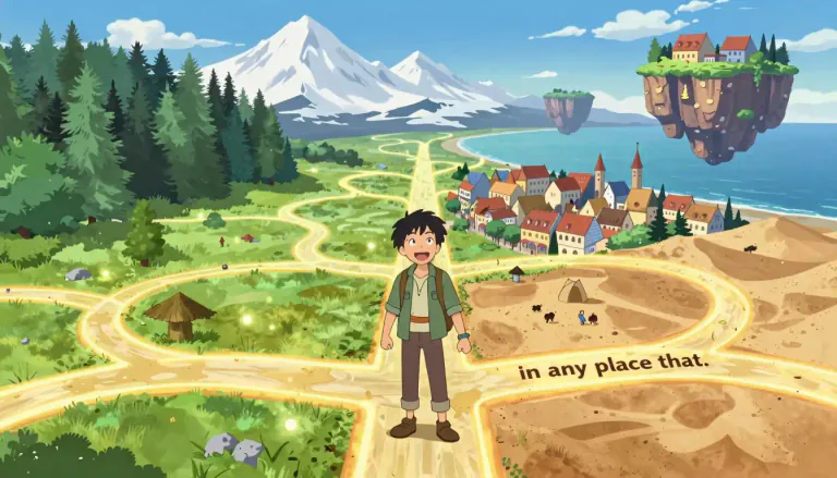 Visual representation of "wherever" - In any place that
