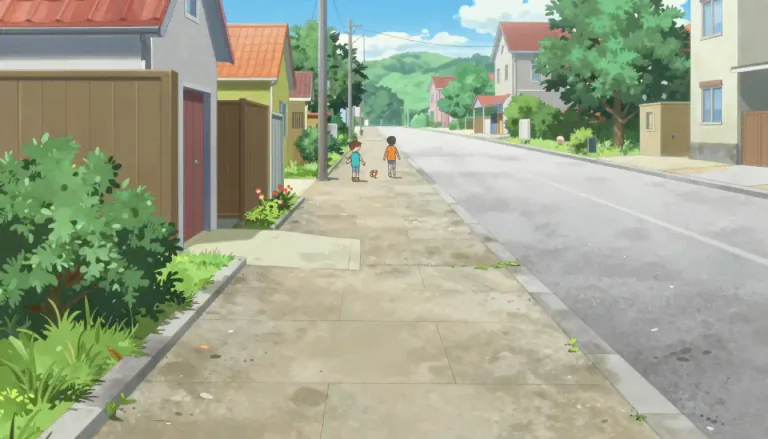 Visual representation of "pavement" - A path by the side of a road or street for people to walk on