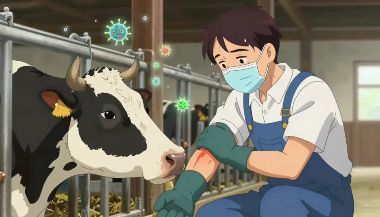 Visual representation of "brucellosis" - Brucellosis is an infectious disease caused by the Brucella bacteria, often affecting livestock and can be transmitted to humans, causing fever and joint pain.