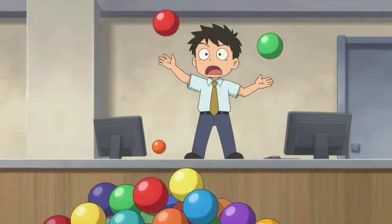 Visual representation of "overreach" - To try to do too much or something that is too difficult