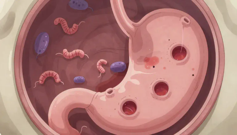 Visual representation of "helicobacter" - A type of bacteria that can cause stomach infections and ulcers.