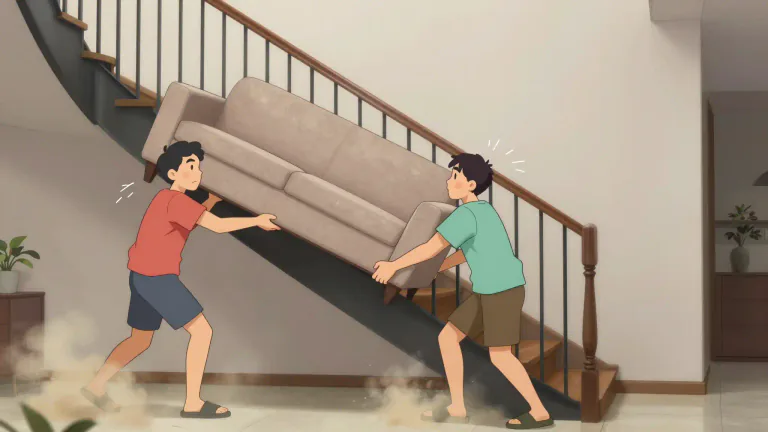 Visual representation of "huff and puff" - To try hard to achieve something, but without success