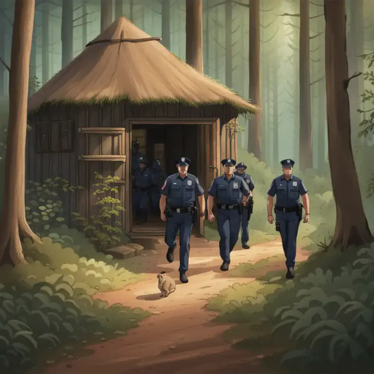 Visual representation of "hunt out" - To drive someone or something out of a hiding place