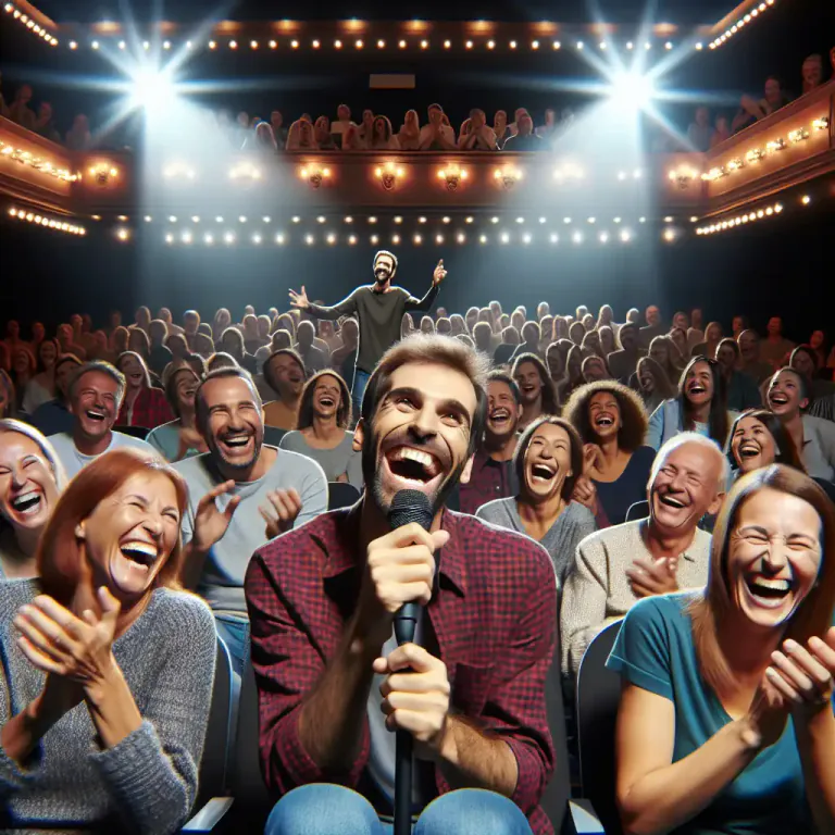 Visual representation of "comedy" - The style of humor that is used in comedies.