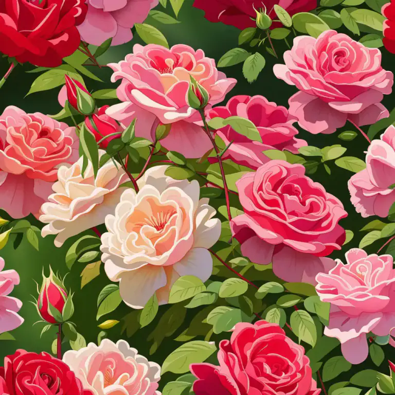Visual representation of "damask" - A pink or red rose variety that is fragrant.