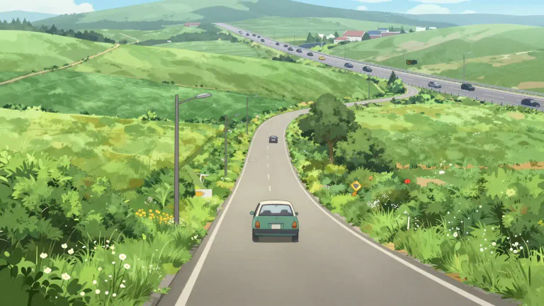 Visual representation of "byroad" - A secondary or less traveled road, often in the countryside