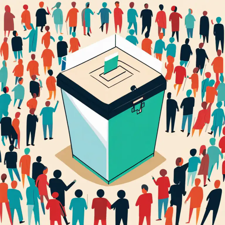 Visual representation of "split/divide something down the middle" - To decide something by voting, where the result is nearly equal