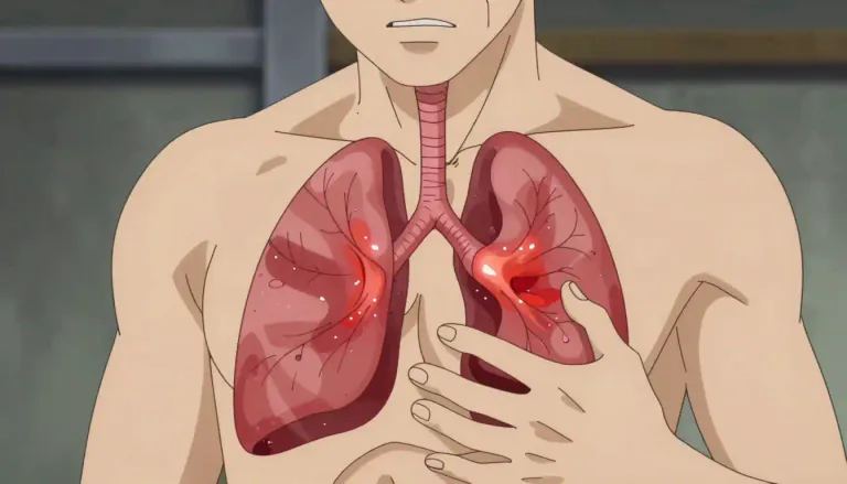 Visual representation of "pleurisy" - A type of illness where the thin tissues that line your chest and lungs get inflamed.