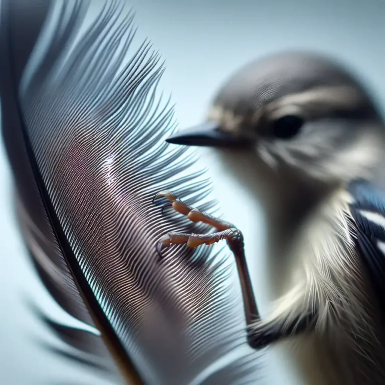 Visual representation of "barb" - One of the hair-like parts that cover a bird's feather.