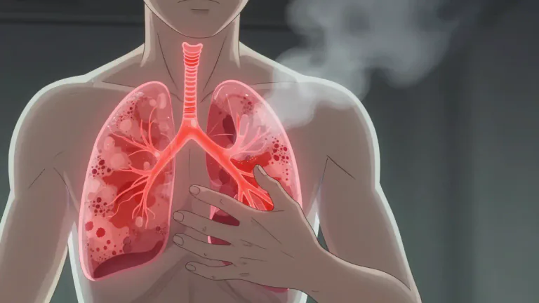 Visual representation of "bronchopneumonia" - Bronchopneumonia is a type of pneumonia characterized by inflammation of the airways and the surrounding lung tissue, often resulting from a bacterial infection.