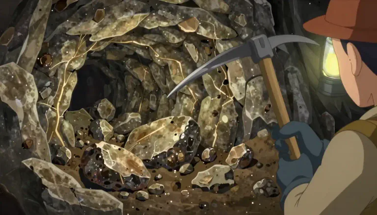 Visual representation of "ore" - A type of rock or soil from which metal can be obtained.