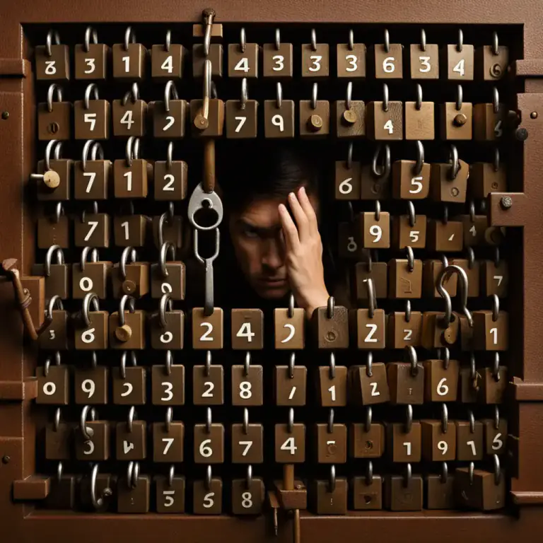 Visual representation of "combination" - A particular set of numbers, letters, or symbols that are needed to unlock a lock