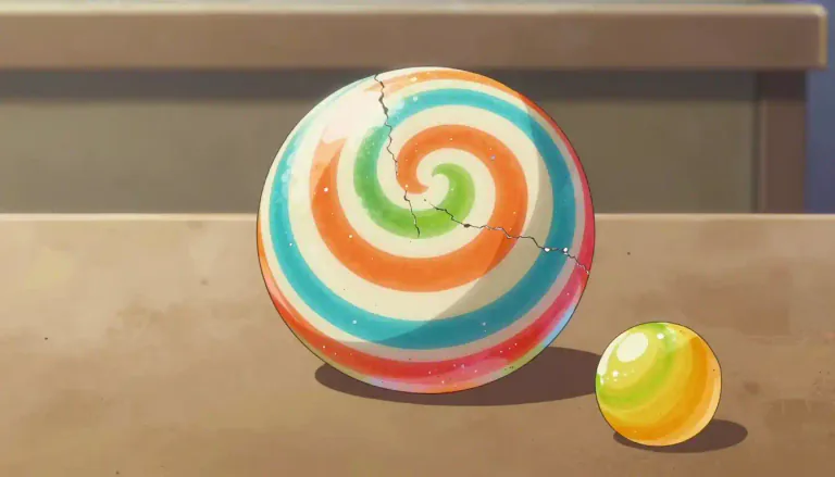 Visual representation of "jawbreaker" - A type of hard candy, often spherical in shape, that is difficult to chew and comes in various flavors.