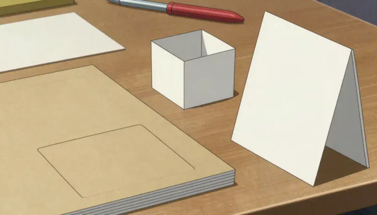 Visual representation of "pasteboard" - A type of heavy and stiff paper that is used in making things like cards, boxes, and signs.