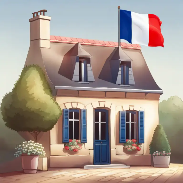 Visual representation of "french" - Resembling or imitating the way things are done or made in France