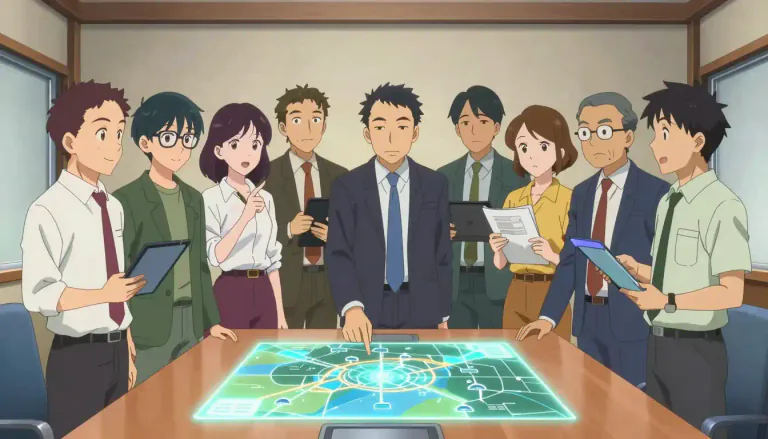 Visual representation of "taskforce" - A group of people who are chosen to work together on a specific project or task.