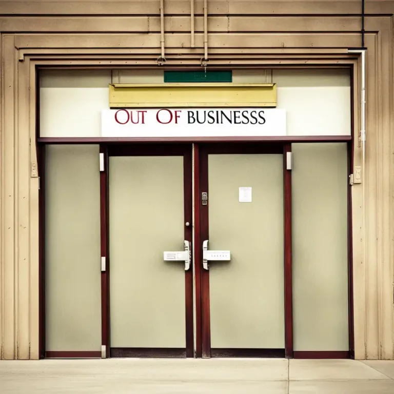 Visual representation of "fold" - To fail, especially in business, or to close.