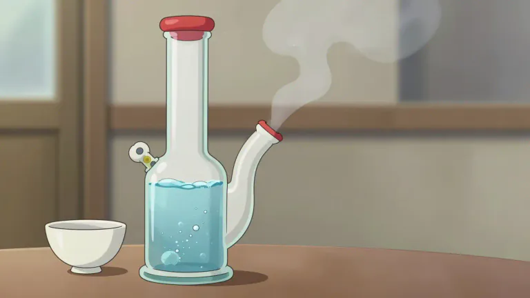 Visual representation of "bong" - A pipe with a water chamber used for smoking marijuana or other substances.