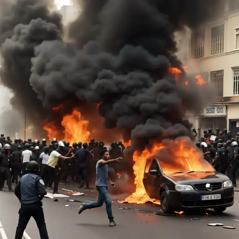 Visual representation of "mayhem" - Violent behavior causing damage or injury