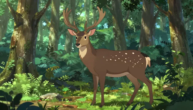 Visual representation of "sambar" - A large species of deer found in the forests of South Asia.