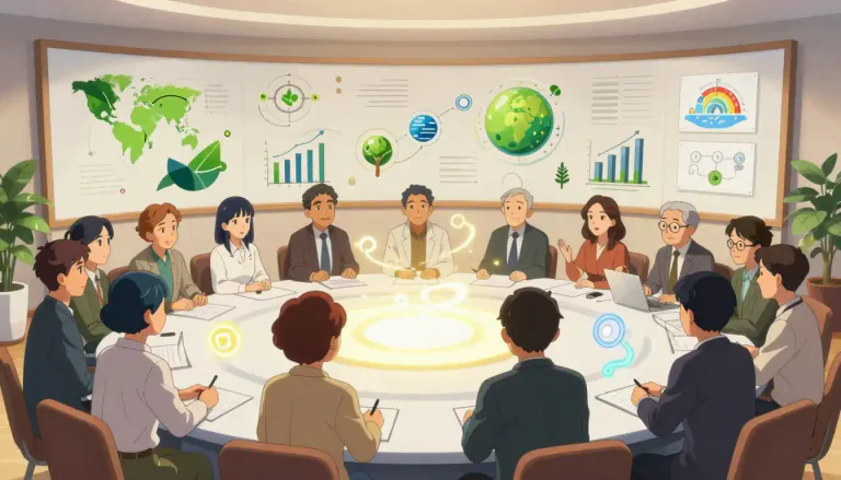 Visual representation of "thinktank" - A place where experts come together to share and develop new ideas about important topics.