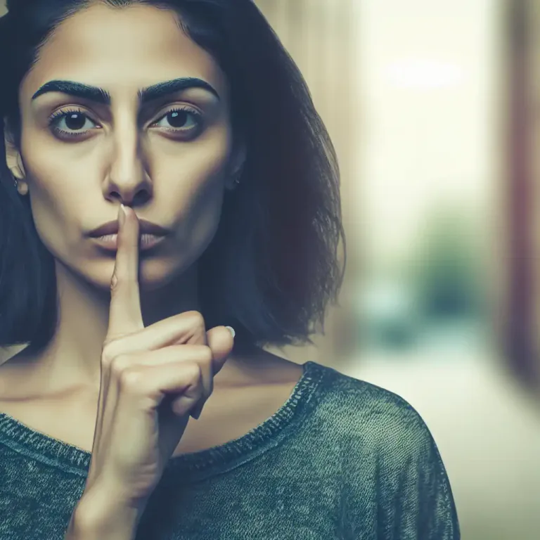 Visual representation of "secrecy" - The practice of being quiet or not talking about something.