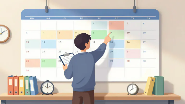 Visual representation of "schedule" - A plan of things to be done and when they are to be done