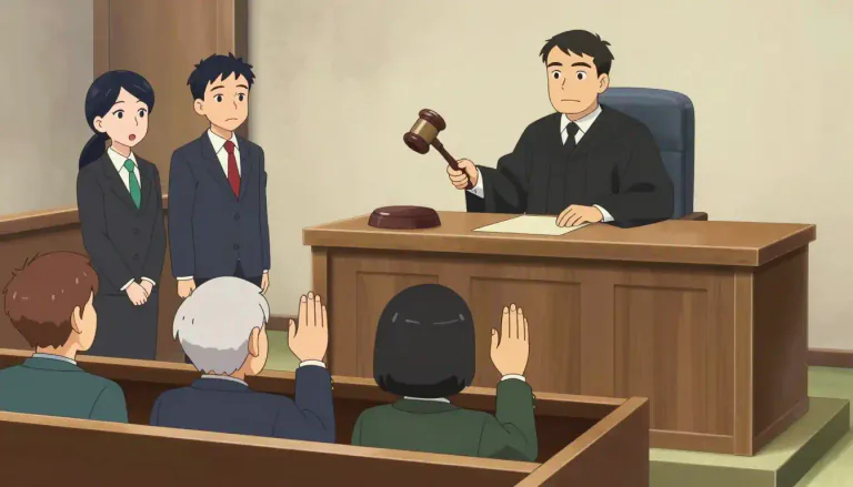 Visual representation of "verdict" - The final decision made by a jury in a court case, or by a judge in a non-jury trial.
