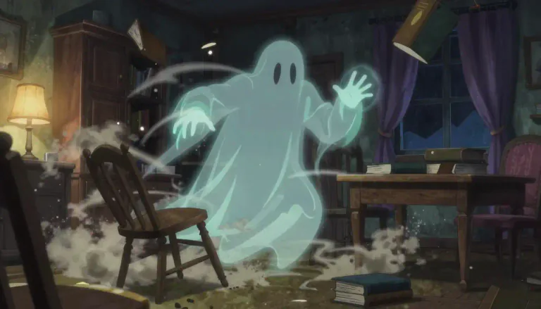 Visual representation of "poltergeist" - A poltergeist is a supernatural entity that is thought to cause loud noises and physical disturbances.