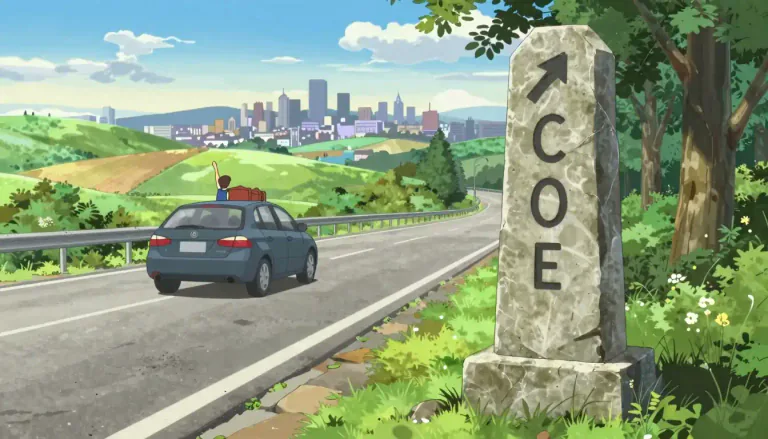 Visual representation of "milepost" - A sign by the road showing distance traveled or distance remaining to a certain place.