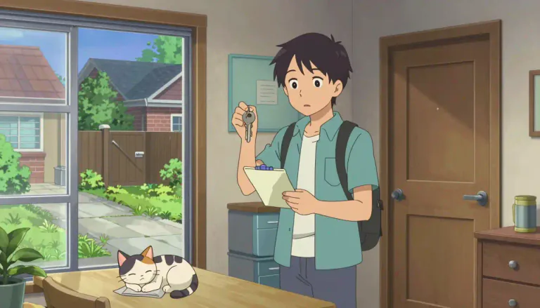 Visual representation of "housesitter" - A person who is paid to take care of someone's house while they are away.